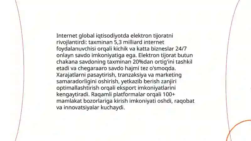 Globallashuv jarayonida internetning orni 3
