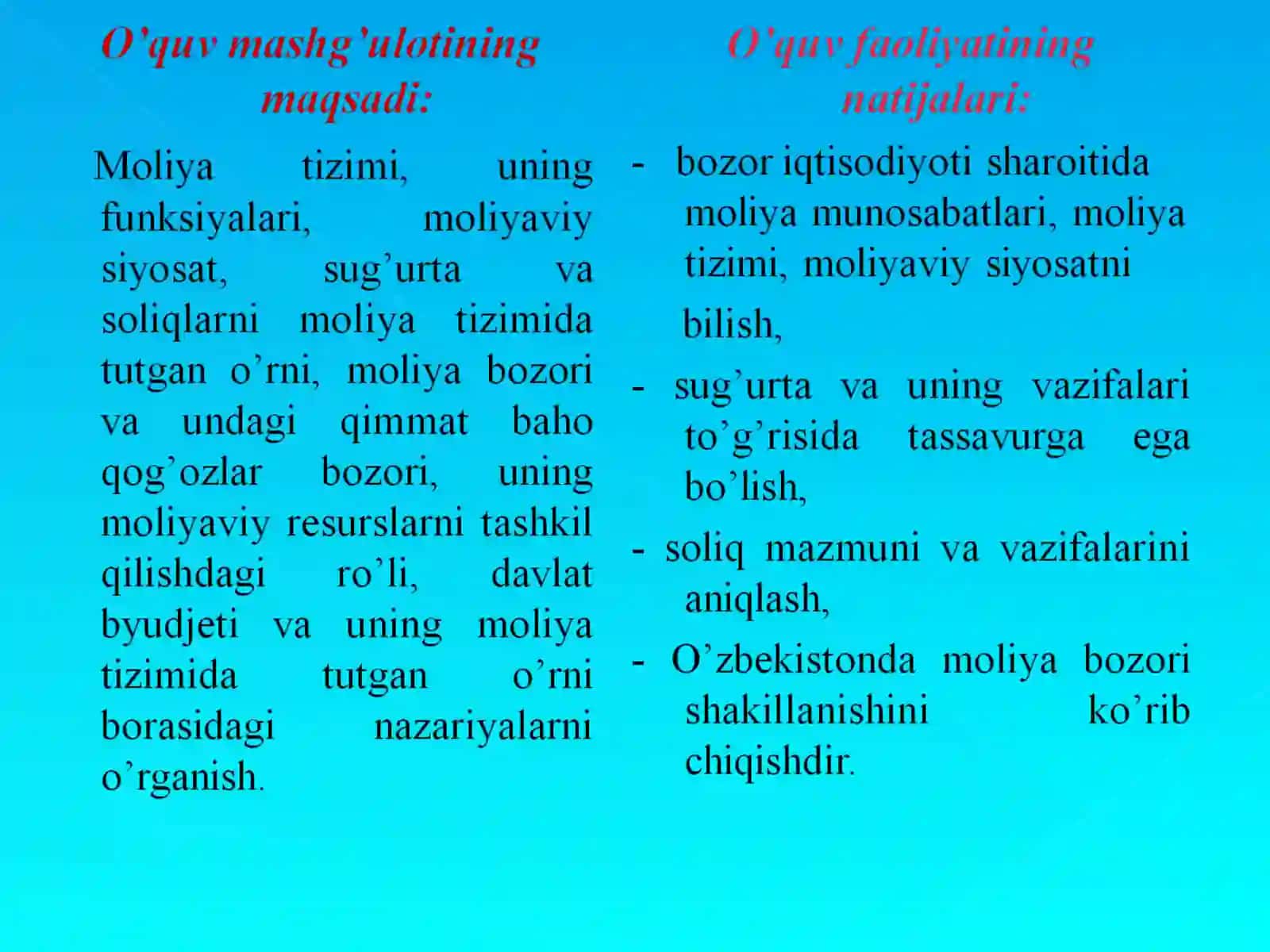 Moliya tizimi va moliyaviy siyosat 3