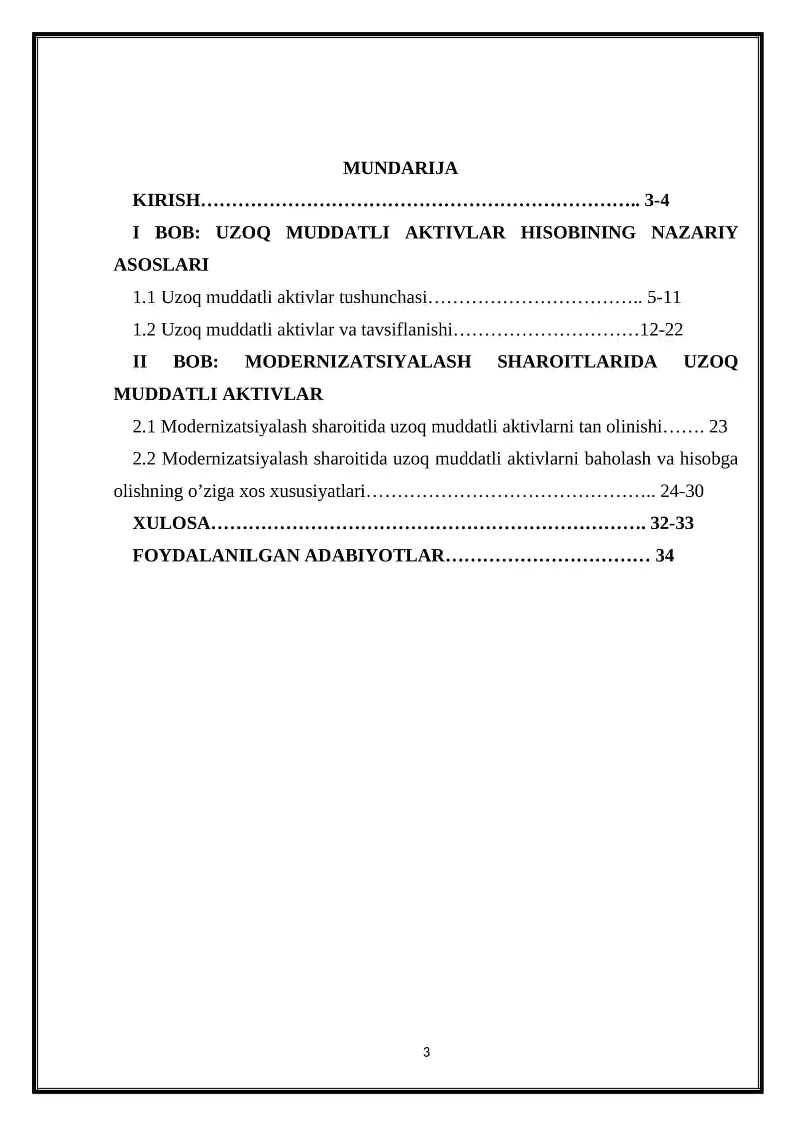 Uzoq muddatli aktivlar hisobi 3