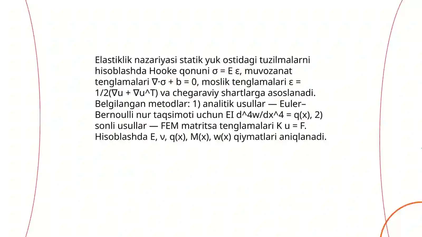 Elastiklik nazariyasini amaliyotda qoʻllash usullari 3