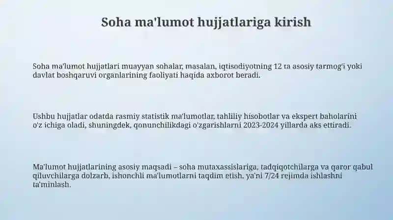 Sohaviy ma'lumot hujjatlarining turlari 3