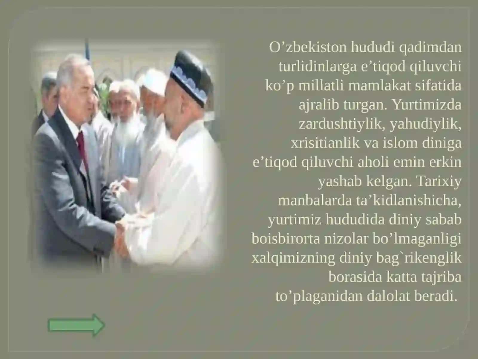 O‘zbekistonda konfessiyalararo diniy bag‘rikenglikning tarixiy tajribasi 3