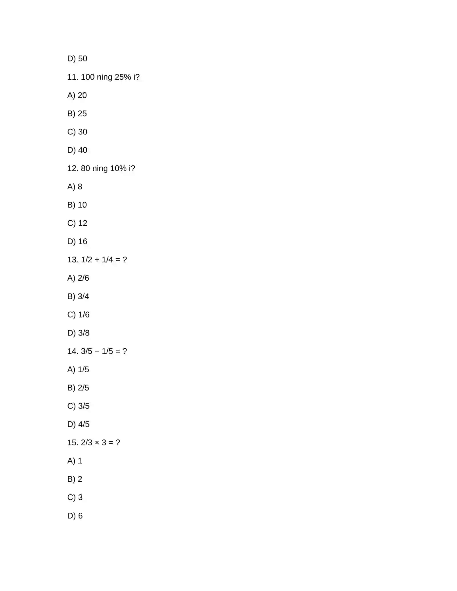 MATEMATIKA FANIDAN 50 TA TEST 3