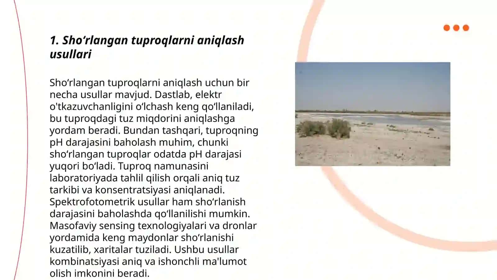 Shoʻrlangan tuproqlar melioratsiyasi 3