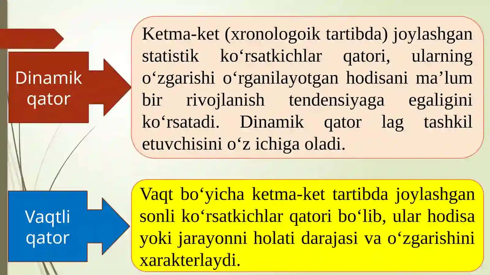 Vaqtli qatorlar va dinamika ekonometrik modellar 3