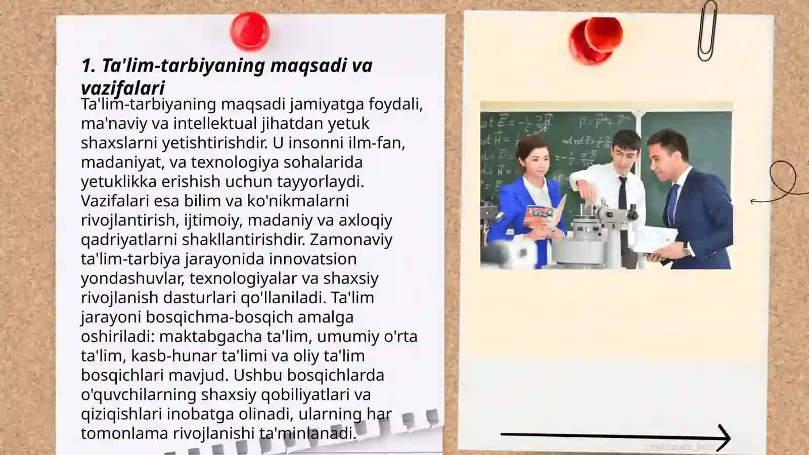 Oʻzbekiston maktablarida taʼlim tarbiyani takomillashtirish zarurati 3