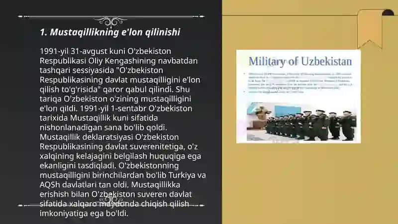 Mustaqil Òzbekiston tashkil topishining tarixiy ahamyati 3