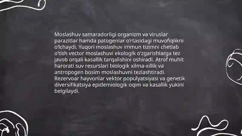 Moslashuv samaradorligi kassalikning ekologik jihatlari 3