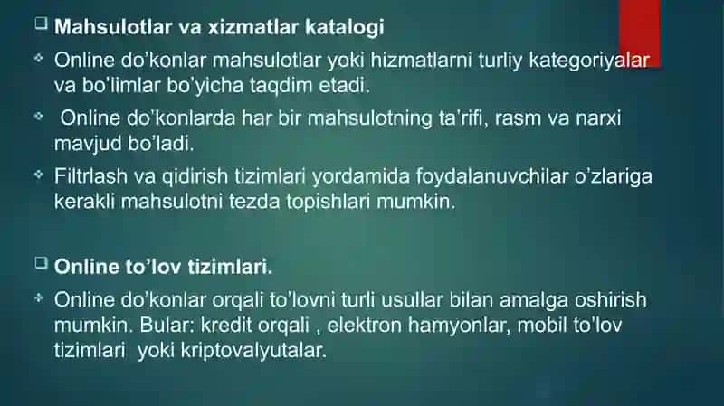 Online do’konlar orqali harid qilish tizimlari 3