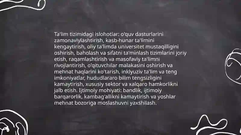 O'zbekistonda ijtimoiy sohada amalga oshirilayotgan o'zgarishlar mazmuni va mohiyati 3