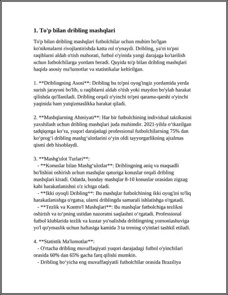 REFERAT Mavzu: FUTBOL O'YINI.TO'PLAR BILAN MAXSUS MASHQLAR 3