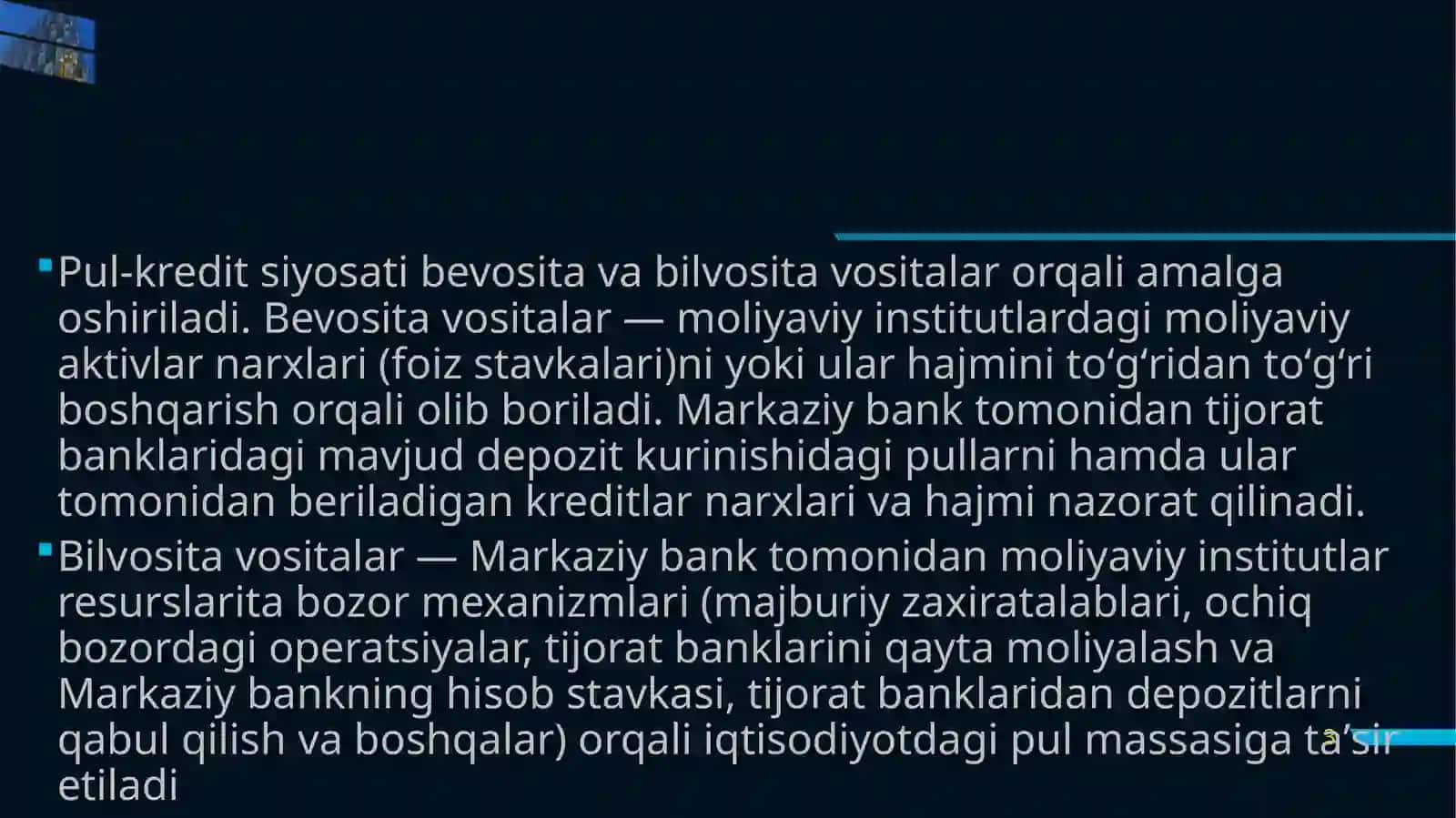 O’zbekiston Respublikasi pul-kreditsiyosati 3