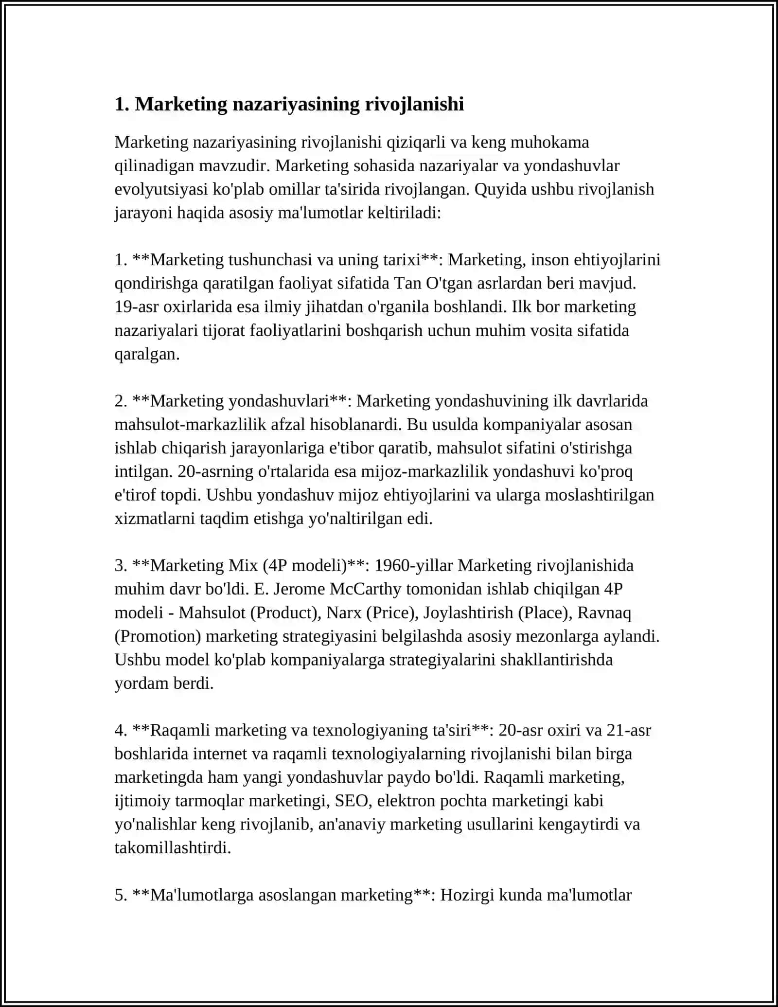 MARKETING NAZARIYASI TUSHUNCHASI VA UNING EVOLYUTSIYASI 3