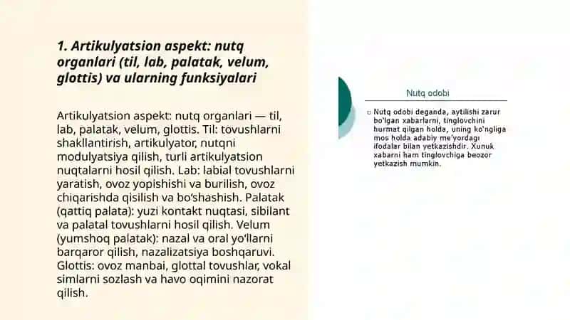 Nutq tovushlarini organishning to’rt aspekti 3