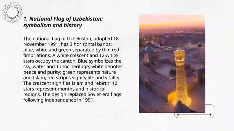 National identities of Uzbekistan and English speaking (Canada)countries: Symbols and sightseeing place 3