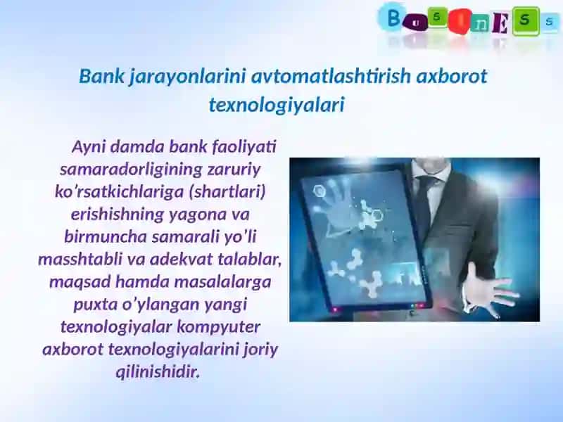 Bankjarayonlarini avtomatlashtirish 3