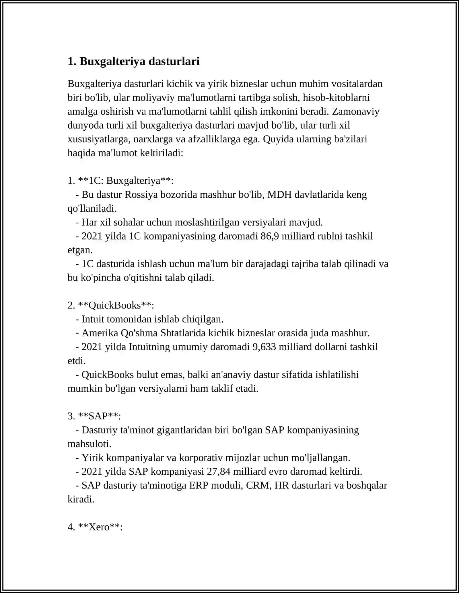 IQTISODIYOTDA QO’LANILADIGAN AMALIY DASTURIY MAXSULOTLAR 3