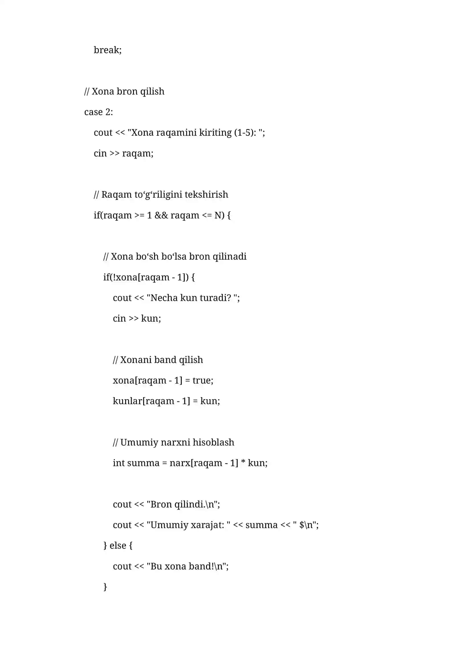 Mehmonxona bron qilish tizimi 3