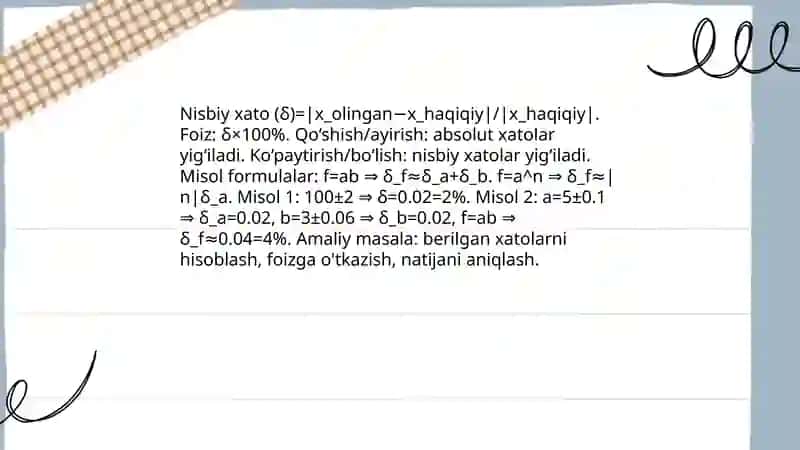 Nisbiy qiymatlarni hisoblash muammolarini hal qiling 3