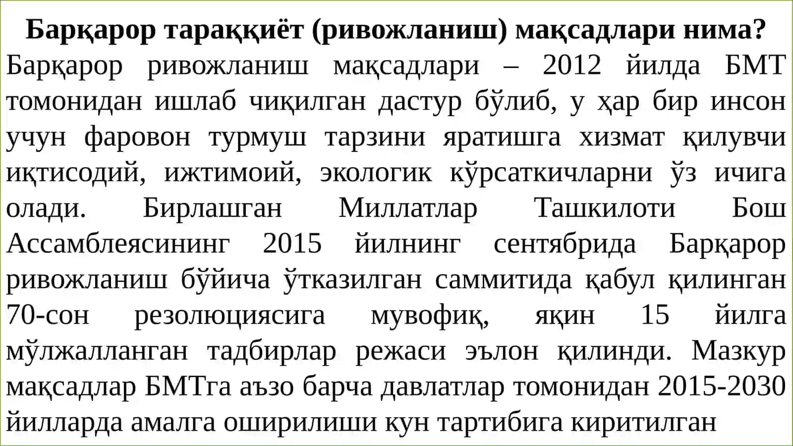 Barqarortaraqqiyot sharoiti 3
