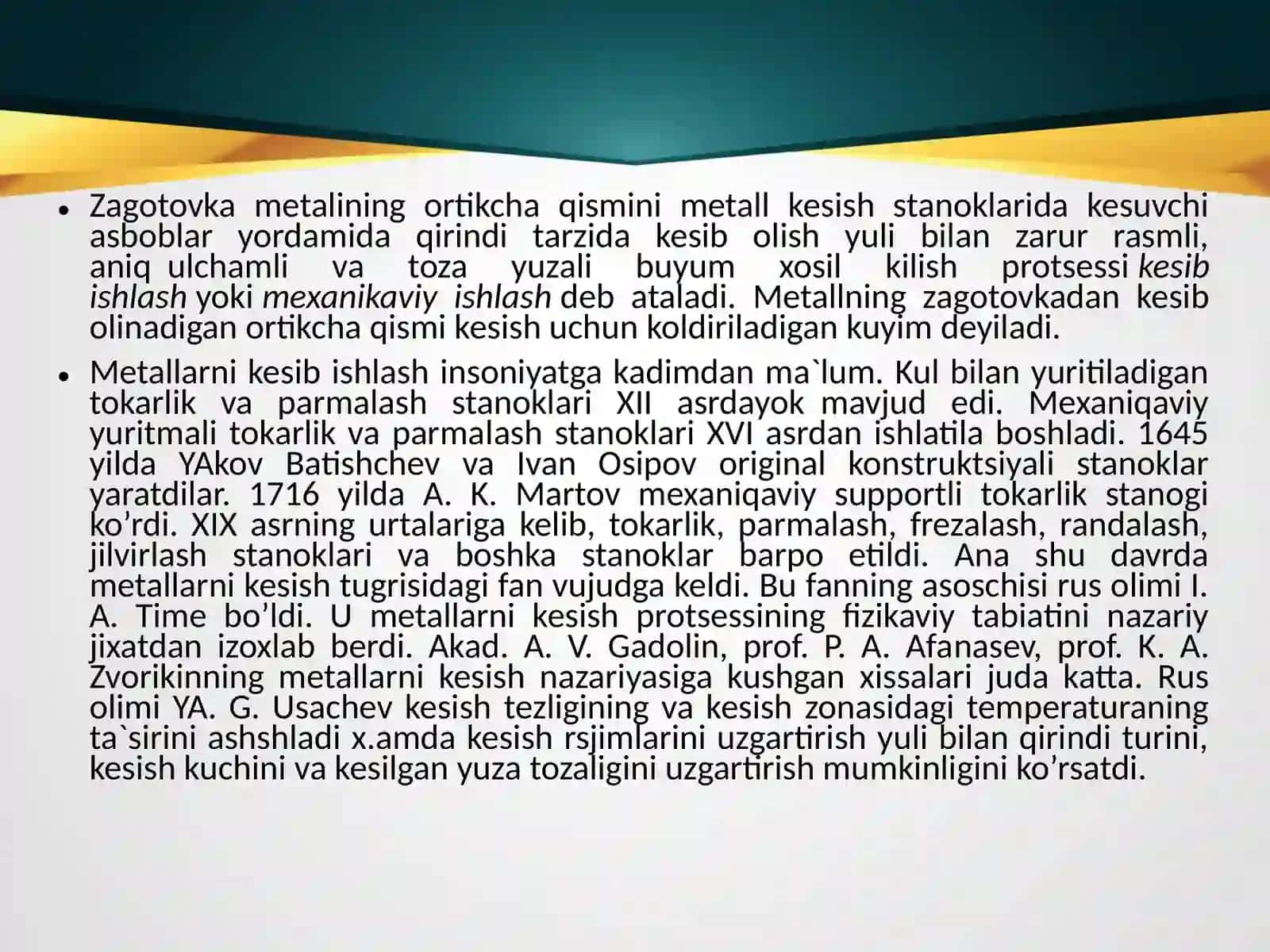 metall keskich asboblar bilan ishlov berish 3