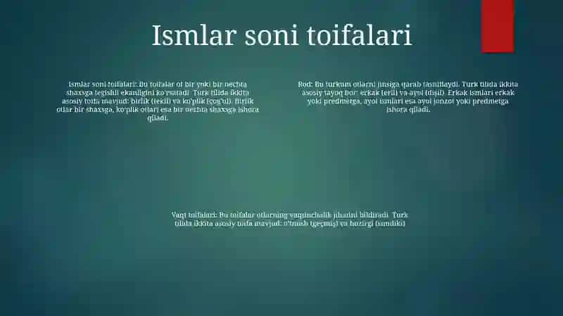 Fe'l zamon turkumlari 3