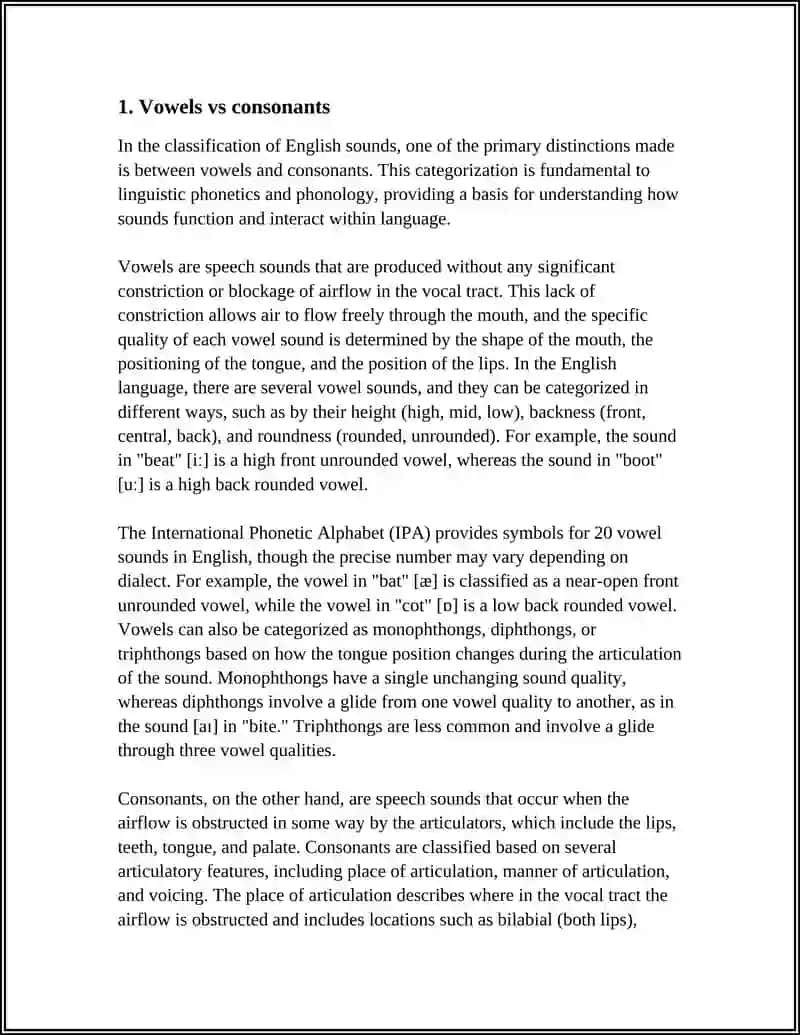 Classification of English Sounds 3