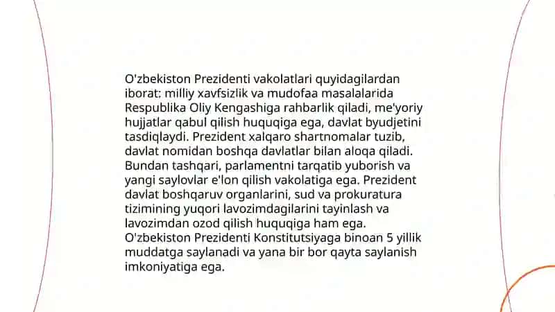 O`zbekistonda prezidentlik boshqruvi tizimi 3