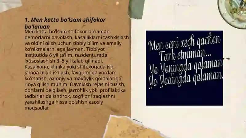 Men katta boʻlsam shifokor boʻlaman 3