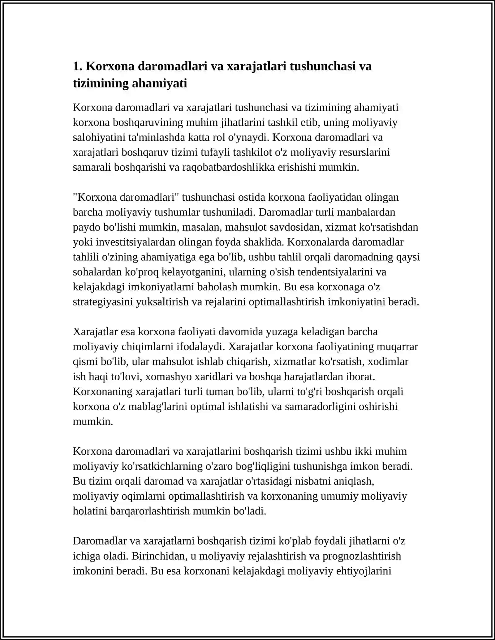 KORXONA DAROMADLARI VA XARAJATLARINI BOSHQARISH TIZIMI 3