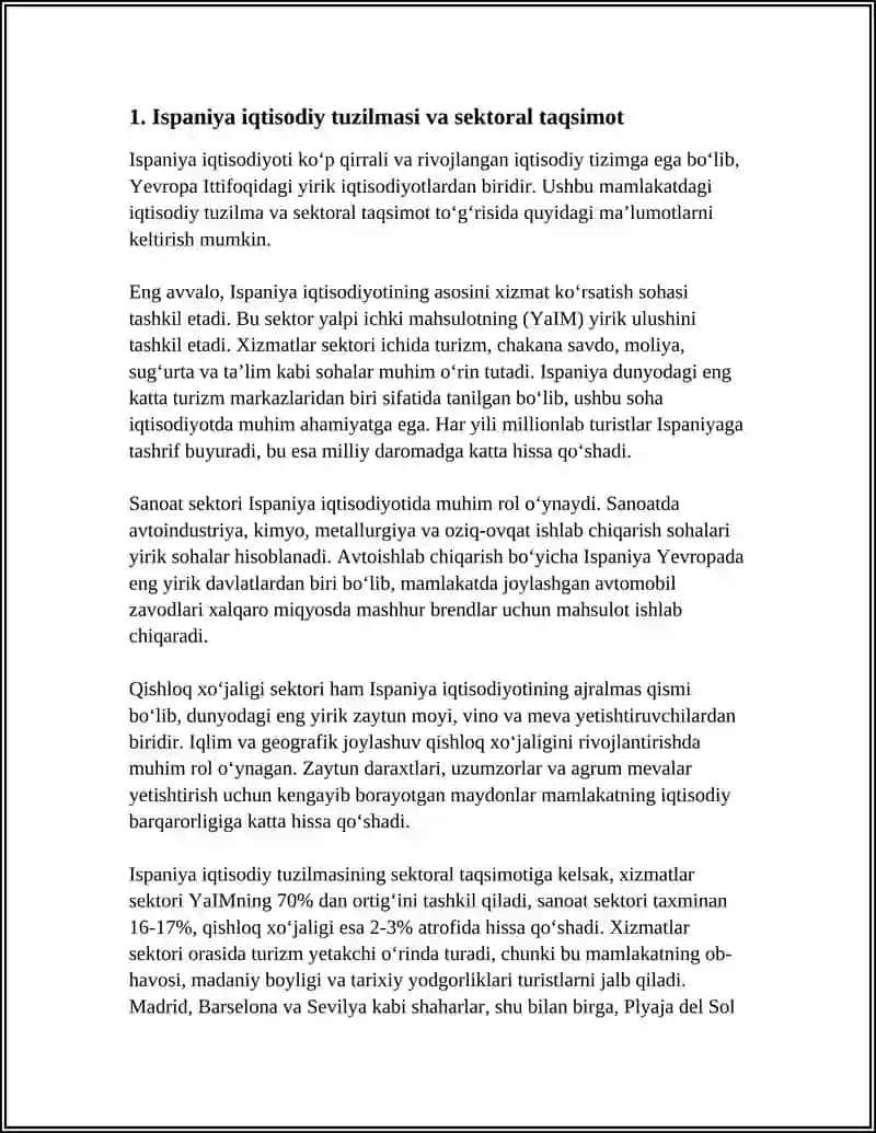 ISPANIYA DAVLATI IQTISODIYOTI 3