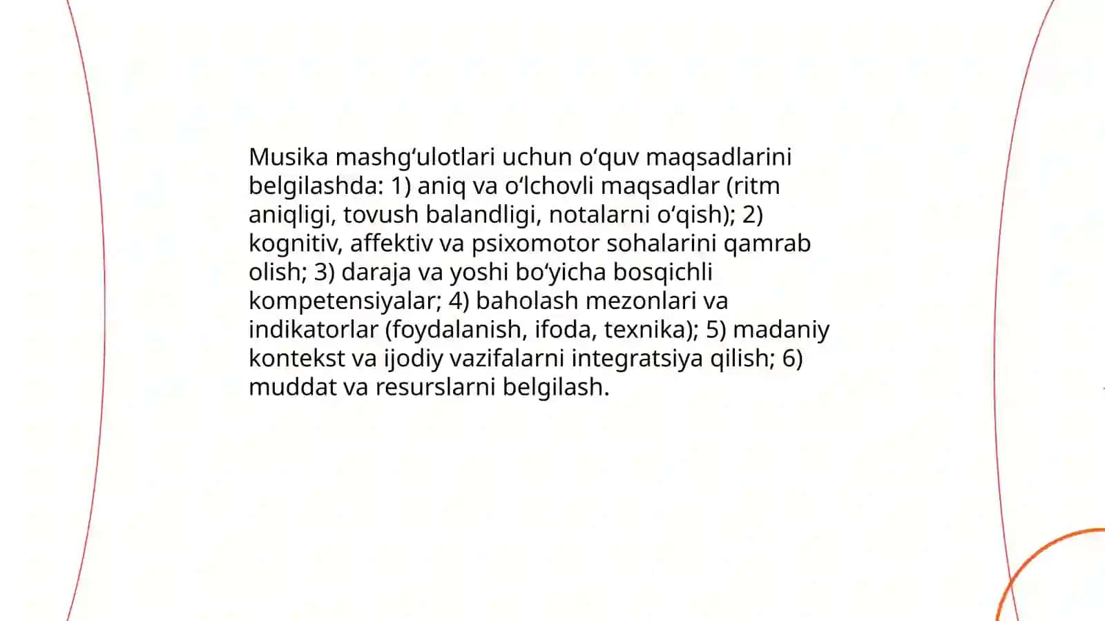 Musiqa mashg'ulotlarini tashkil etish va rejalashtirish 3