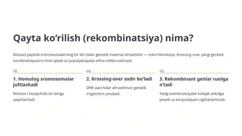 Xromosomalarning Qaytako‘rilishi 3