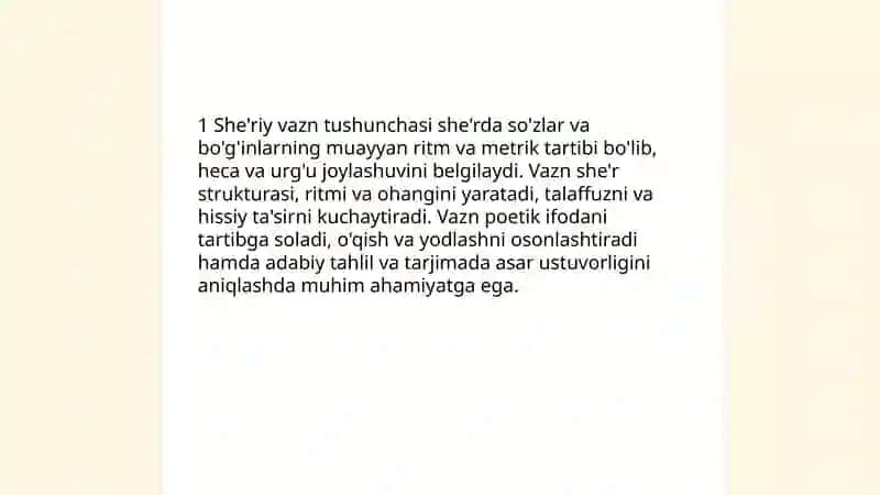 She'riy asarlarning vaznini aniqlash 3