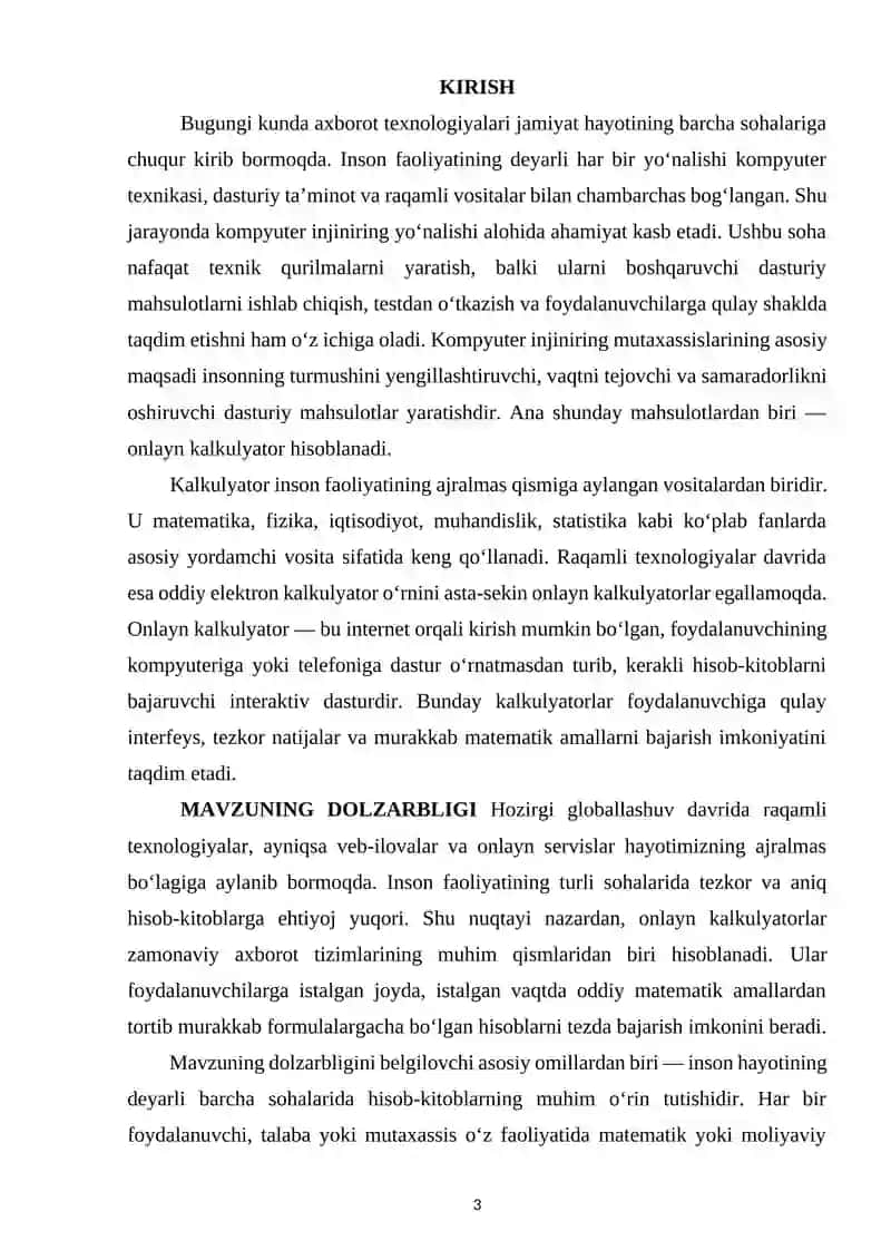 Online kalkulyator yaratish 3