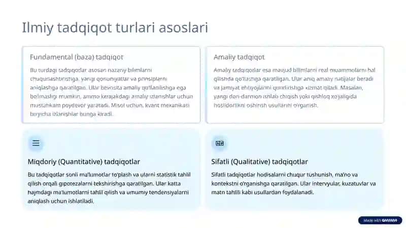 Ilmiy Tadqiqot Turlari 3