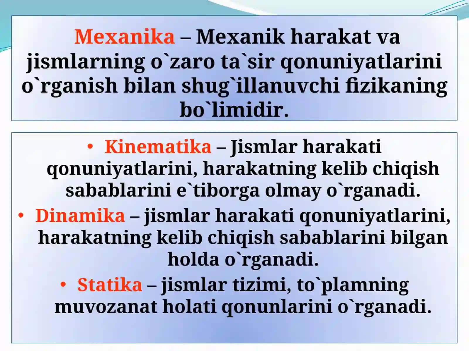 Kinematika asoslari 3