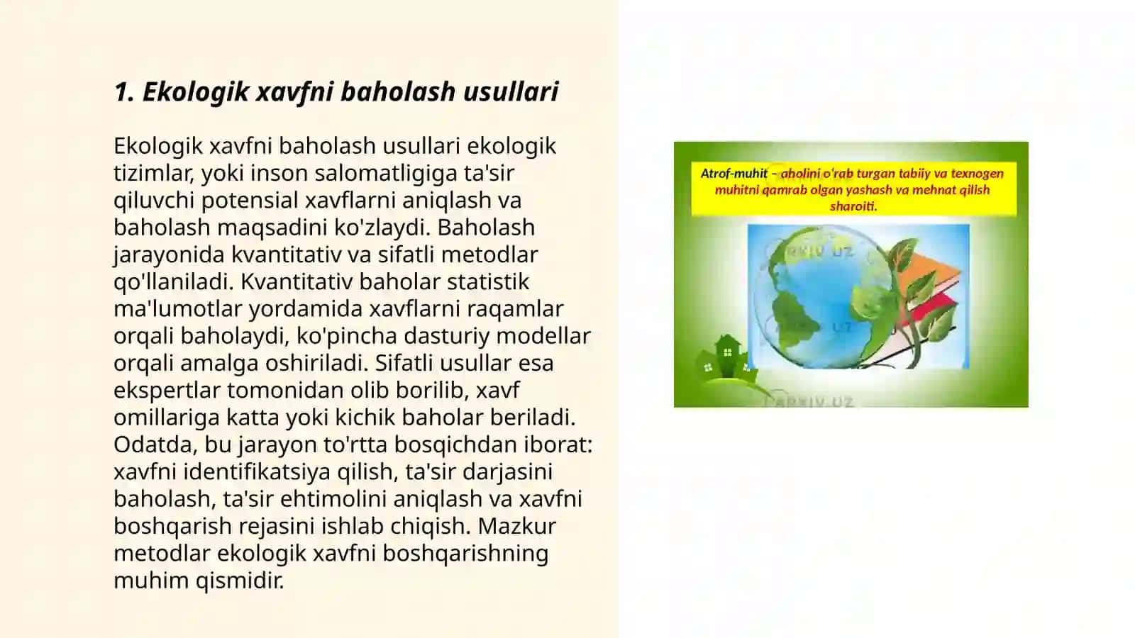Ekologik xavfni baholash 3