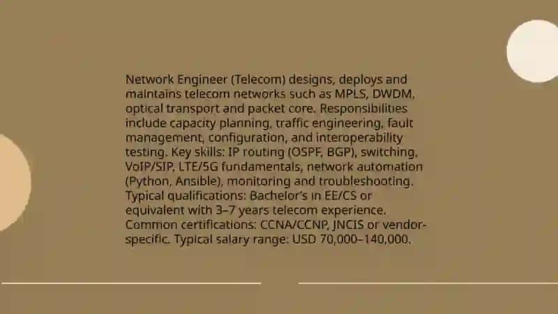 Network Engineer (Telecom) 3