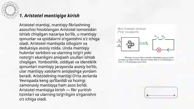Mantiq elementlari.Mulohazalar va ular ustida amallar. 3