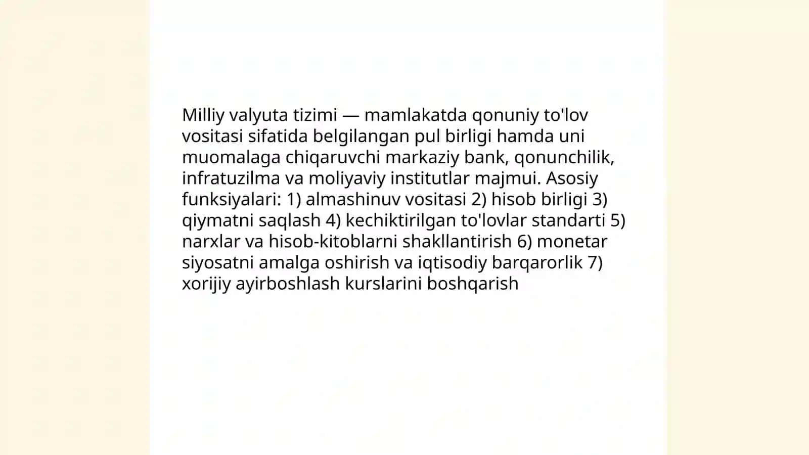 Milliy valyuta tizimlari va ularning xususiyatlari 3