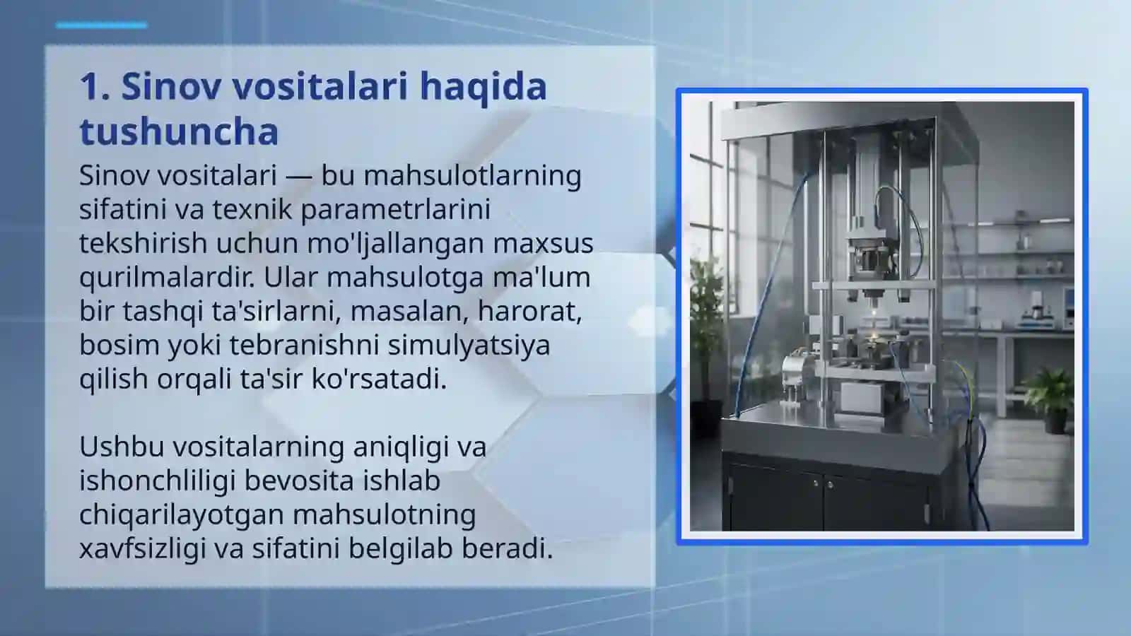 SINOV VOSITALARINI ATTESTATSIYADAN O'TKAZISH 3