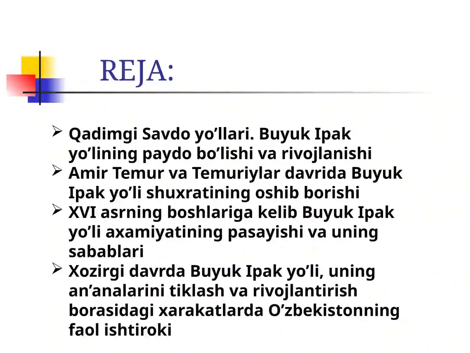 Buyuk Ipak yo'livaxozirgizamon 3