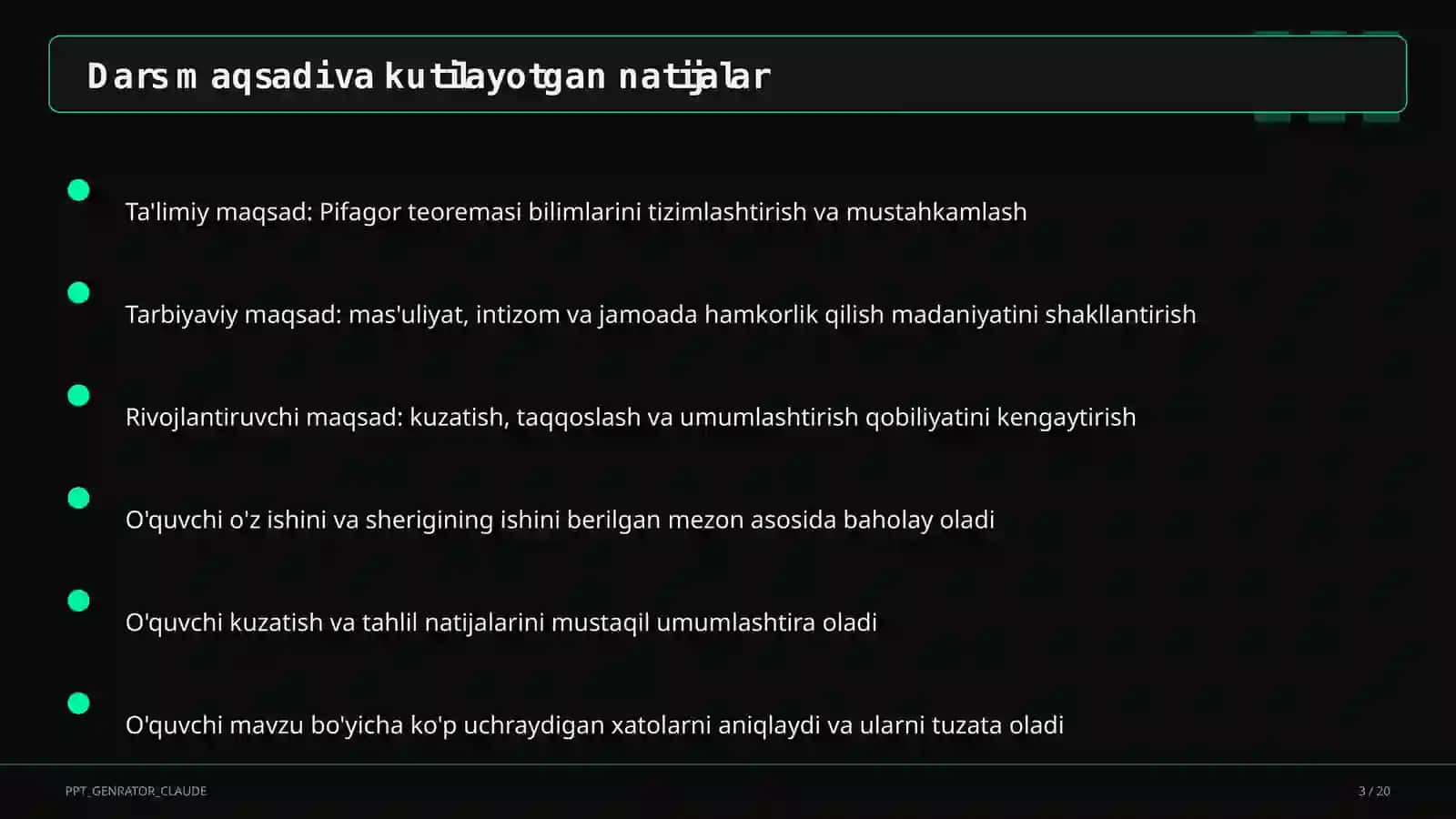 Pifagor teoremasi (8-sinf) 3
