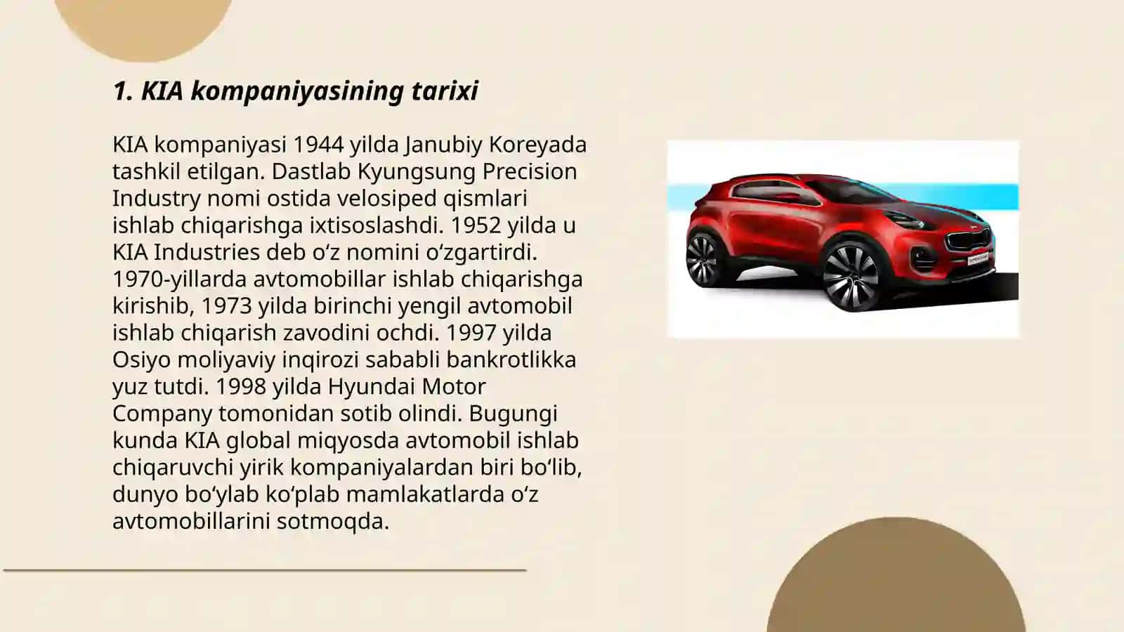 KIA avtomobillarining tarixi 3