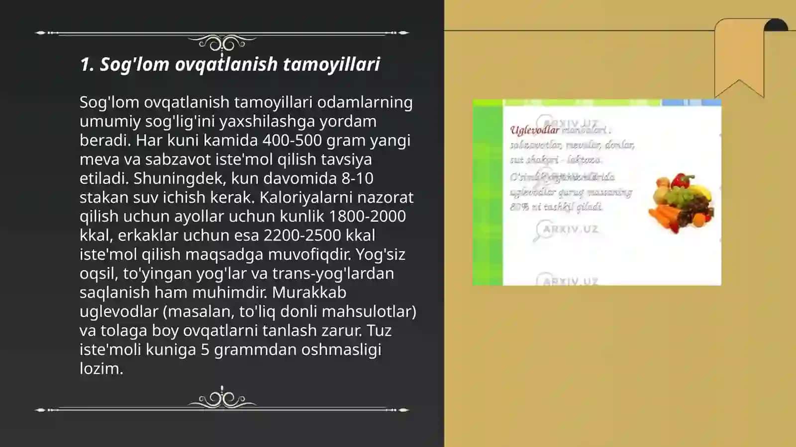 Sog'lom ovqatlanish tamoyillari 3