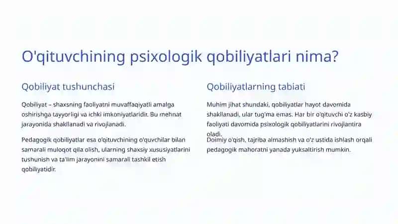 O'qituvchi Shaxsining Psixologik Xususiyatlari 3