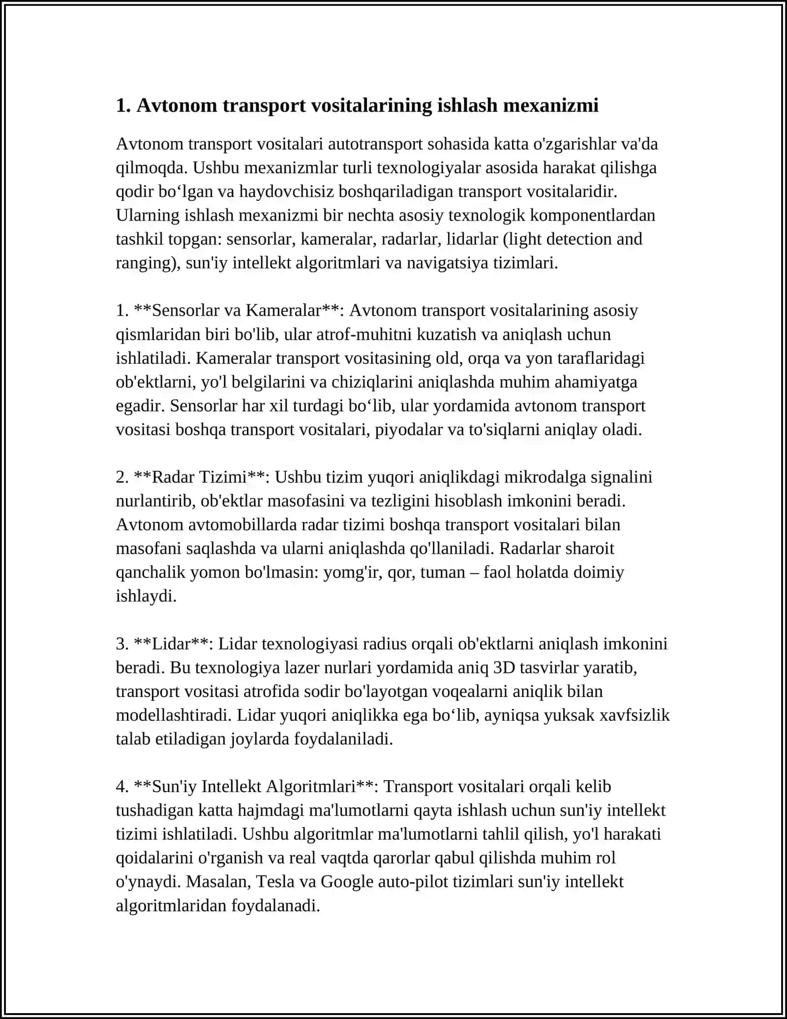 AVTONOM TRANSPORT VOSITALARI VA KIBRXAVFSIZLIK XAFLARI 3