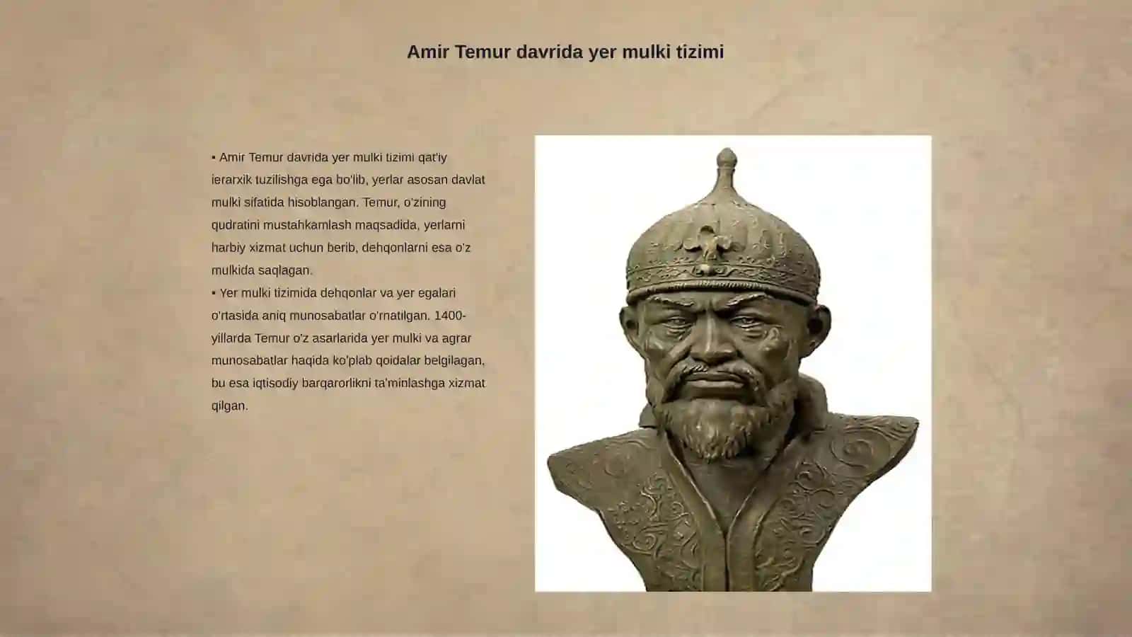 Amir Temur davrida yer suv munosabatlari 3