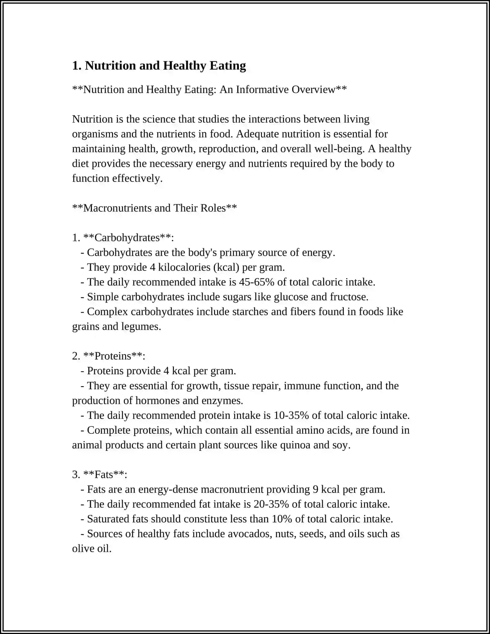 Nutrition and Healthy Eating: An Informative Overview 3